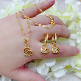 2in1 Necklace & Earrings Set Gold Plated by KDJ