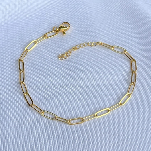 Paper Clip Plain Bracelet Gold Plated by KDJ