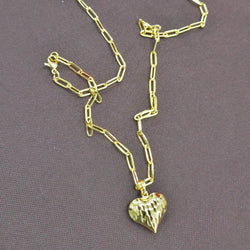 Paperclip Heart Necklace Gold Plated by KDJ