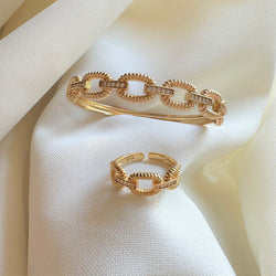 2in1 Link Chain Bangles Gold Plated by KDJ