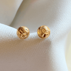 3mm Dot Stud Earrings Gold Plated by KDJ