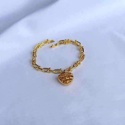 Omega Heart Hardware Bracelet Gold Plated by KDJ