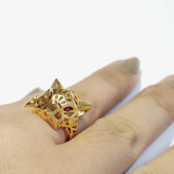 Panther Abstract Adjusted Ring Gold Plated by KDJ